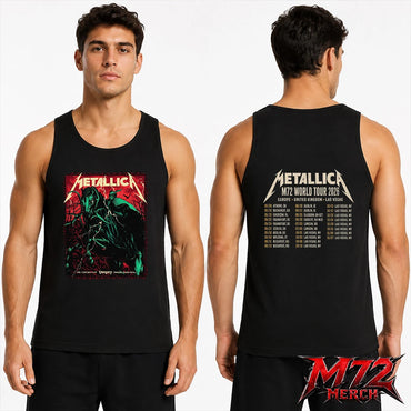 Metallica World Tour M72 June 11 & 13 2026 Budapest Hungary Puskás Aréna Horseman Lightning Two Sided Tank top