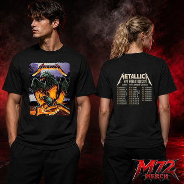Metallica World Tour M72 May 24 2026 Frankfurt Germany Deutsche Bank Park Eagle Skull Storm Two Sided T-Shirt
