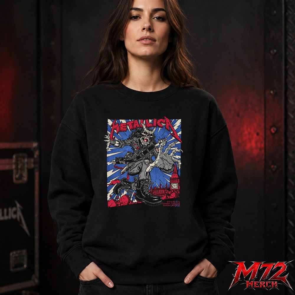 Metallica M72 World Tour July 3 & 5 2026 At London Stadium London England Demon Punk Artwork By Puis Calzada Sweatshirt