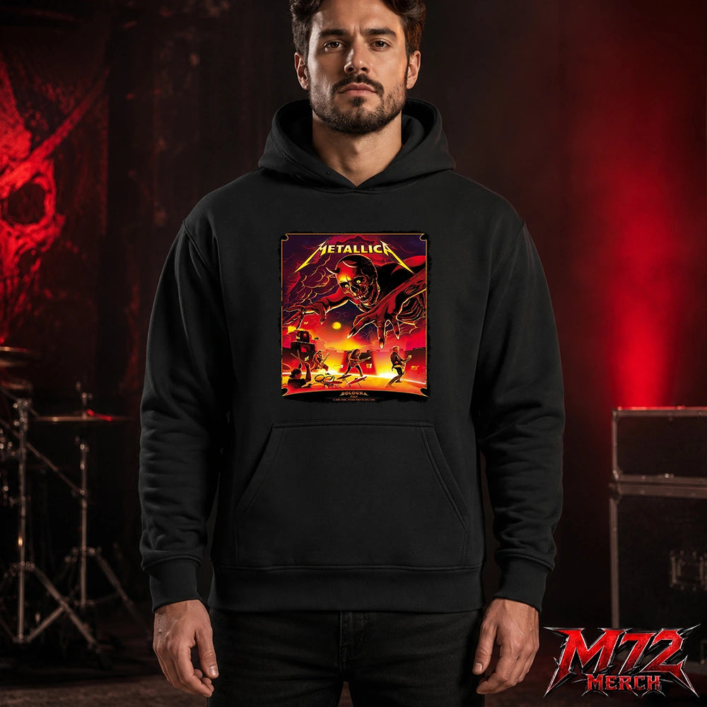 Metallica M72 World Tour June 3 2026 At Stadio Renato Dall’Ara Bologna Italy Demon Stage Artwork By Nino Cammarata Hoodie