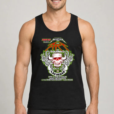Metallica Life Burns Faster October 2 2026 The Stadium at The Palazzo Las Vegas United States T-shirt by Squindo featuring The Art of Squindo skull, curling tentacles, red graphics and electric green details.