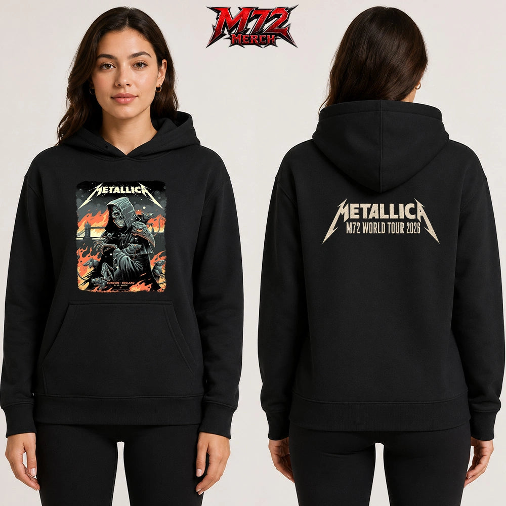 Metallica M72 World Tour July 3 2026 London Stadium London England Grim Reaper Rats By Luke Preece 2 Side T-Shirt