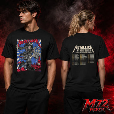 Metallica M72 World Tour July 3 & 5 2026 At London Stadium London England Demon Punk Artwork By Puis Calzada Two Sided T-Shirt