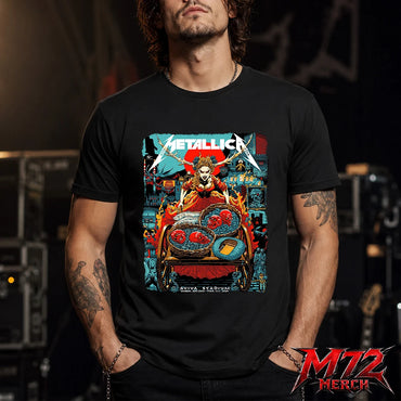 Metallica M72 World Tour June 21 2026 At Aviva Stadium Dublin Ireland Fire Queen Cart Artwork T-Shirt