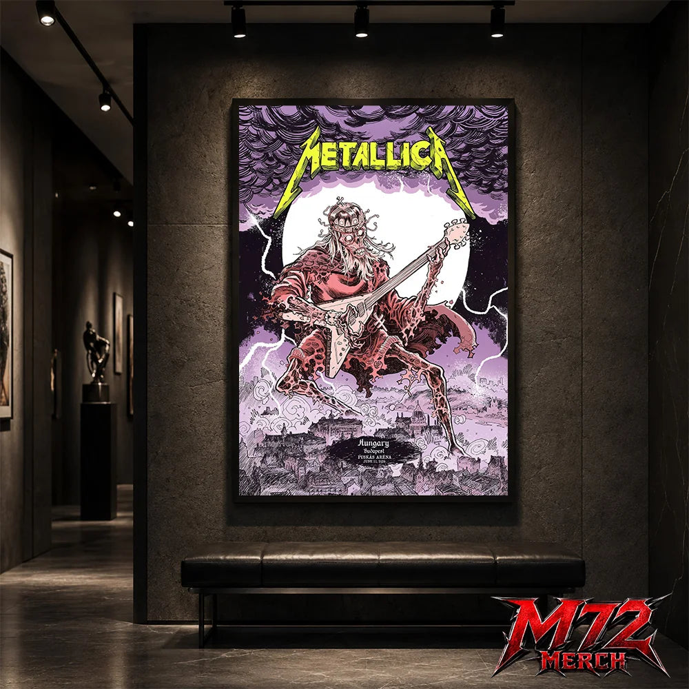 Metallica M72 World Tour June 11 2026 At Puskás Aréna Budapest Hungary Undead Lute Storm Poster Canvas