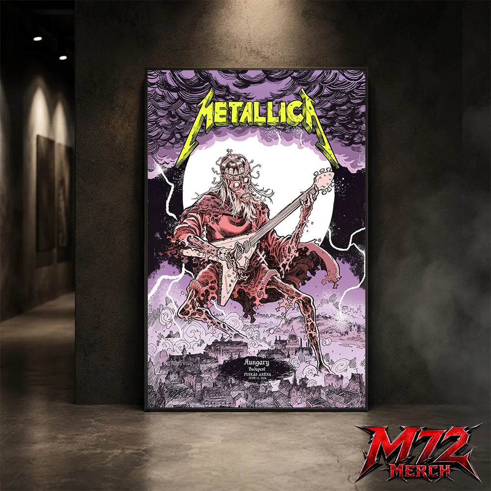 Metallica M72 World Tour June 11 2026 At Puskás Aréna Budapest Hungary Undead Lute Storm Poster Canvas
