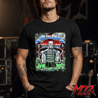 Metallica M72 World Tour May 27 2026 Zurich Switzerland Stadion Letzigrund T-Shirt featuring artwork by Luca Schenardi with mummy dagger eye artwork, neon green details, storm energy, and dark concert art