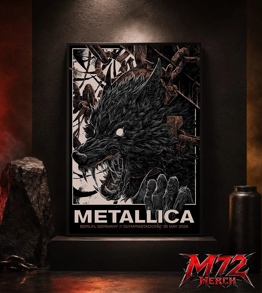 Metallica M72 World Tour May 30 2026 At Olympiastadion Berlin Germany Wolf Eclipse Artwork Poster Canvas