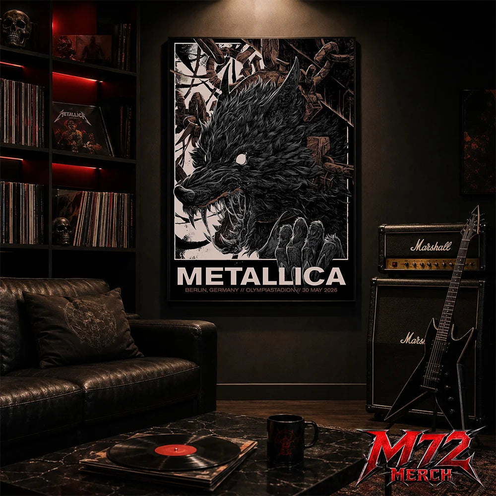Metallica M72 World Tour May 30 2026 At Olympiastadion Berlin Germany Wolf Eclipse Artwork Poster Canvas