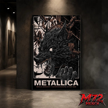 Metallica M72 World Tour May 30 2026 At Olympiastadion Berlin Germany Wolf Eclipse Artwork Poster Canvas
