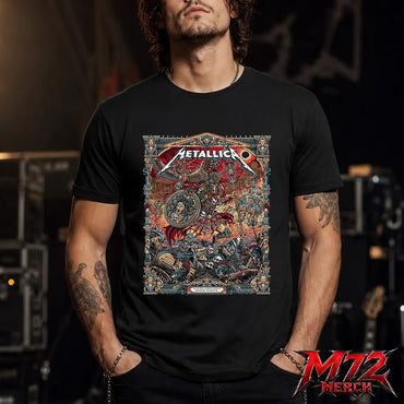 Metallica M72 World Tour May 9 2026 Athens Olympic Stadium Battle Warrior T-Shirt artwork