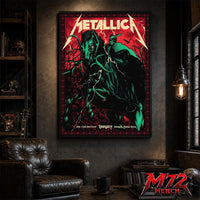 Metallica World Tour M72 June 11 & 13 2026 Budapest Hungary Puskás Aréna Horseman Lightning Canvas Poster
