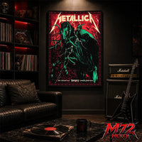 Metallica World Tour M72 June 11 & 13 2026 Budapest Hungary Puskás Aréna Horseman Lightning Canvas Poster