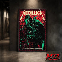 Metallica World Tour M72 June 11 & 13 2026 Budapest Hungary Puskás Aréna Horseman Lightning Canvas Poster