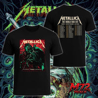 Metallica World Tour M72 June 11 & 13 2026 Budapest Hungary Puskás Aréna Horseman Lightning Two Sided T-Shirt