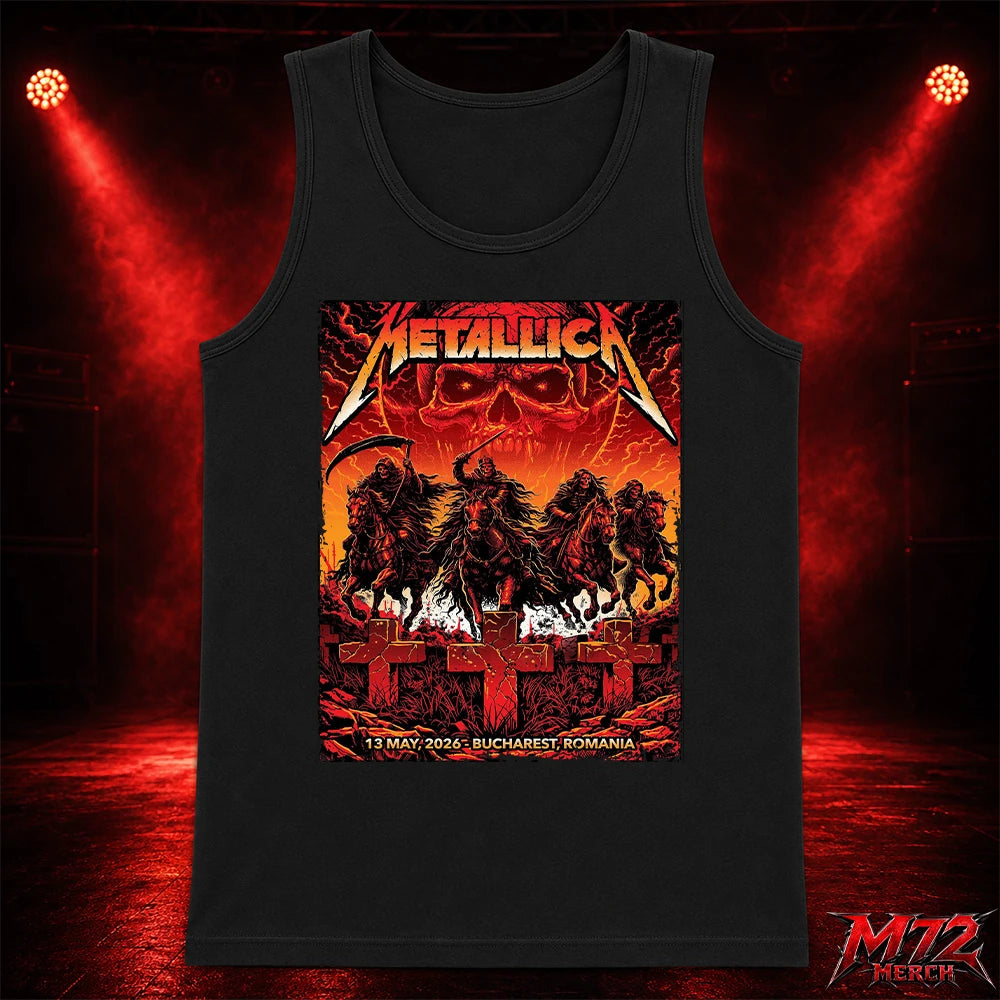 Metallica M72 World Tour May 13 2026 Bucharest Arena Națională Four Horsemen Skull Tank top
