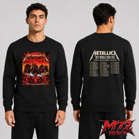 Metallica M72 World Tour May 13 2026 Bucharest Arena Națională Four Horsemen Skull two sided Sweatshirt artwork