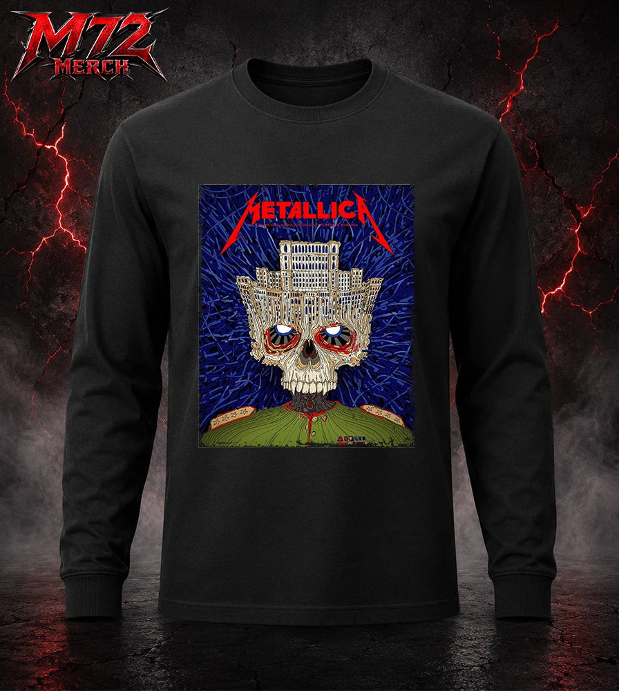 Metallica M72 World Tour May 13 2026 Bucharest Arena Națională Palace Skull Long Sleeve Shirt artwork