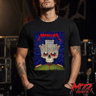 Metallica M72 World Tour May 13 2026 Bucharest Arena Națională Palace Skull T-Shirt artwork