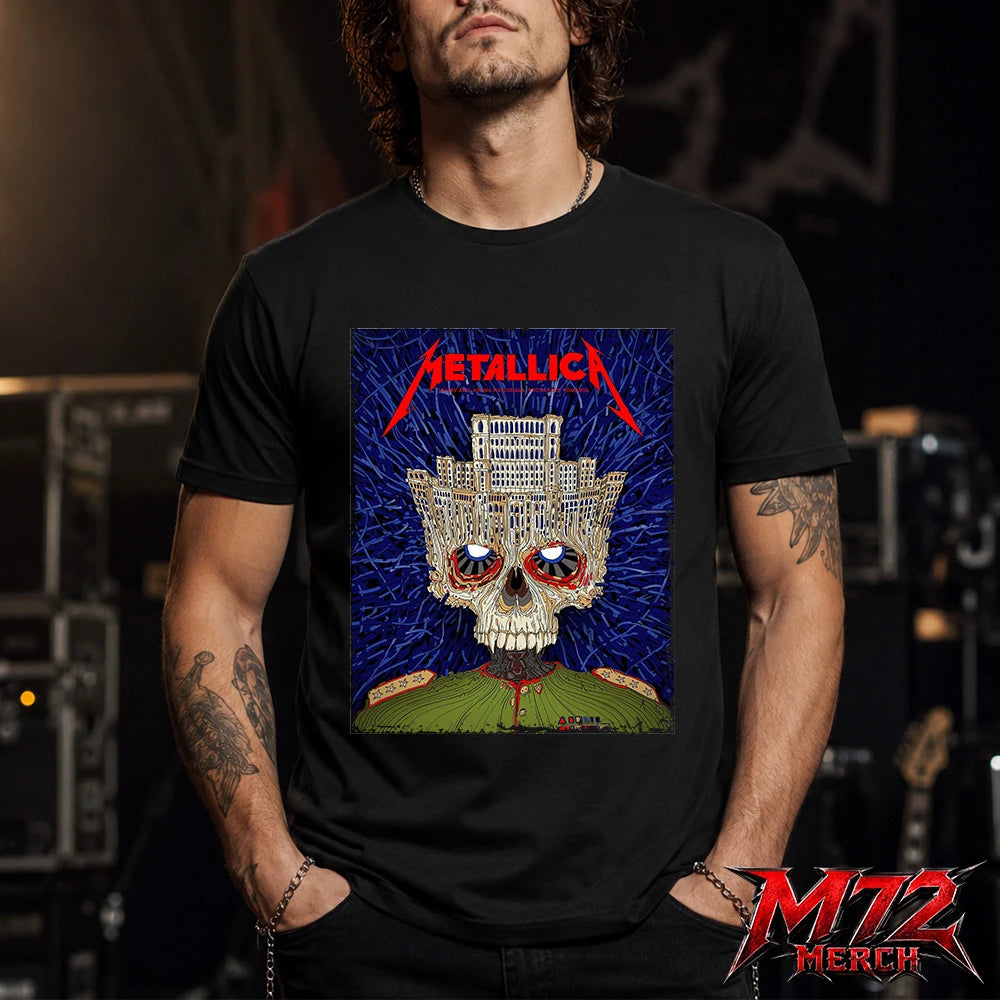 Metallica M72 World Tour May 13 2026 Bucharest Arena Națională Palace Skull T-Shirt artwork