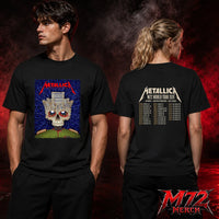 Shop a Metallica M72 World Tour May 13 2026 Bucharest inspired Palace Skull two sided T-Shirt with Arena Națională concert artwork.