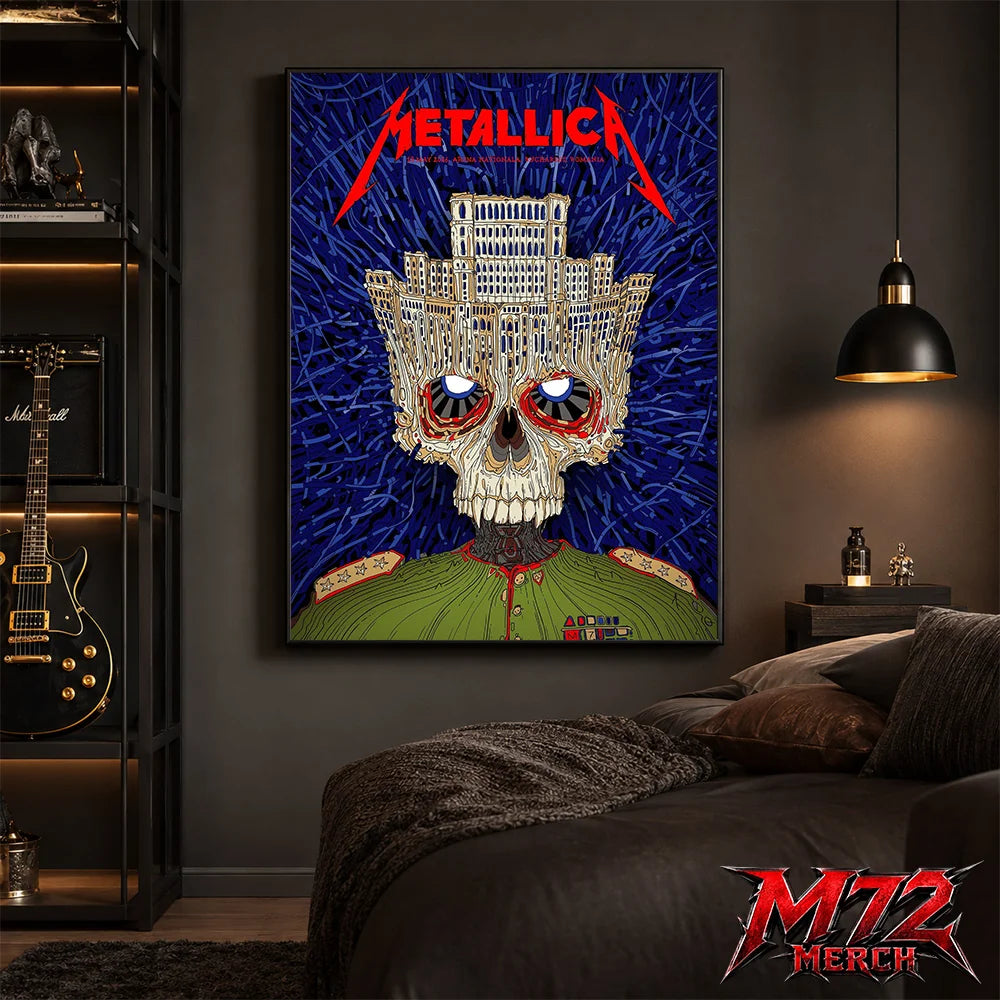 Metallica M72 World Tour May 13 2026 Bucharest Arena Națională Palace Skull poster canvas wall art