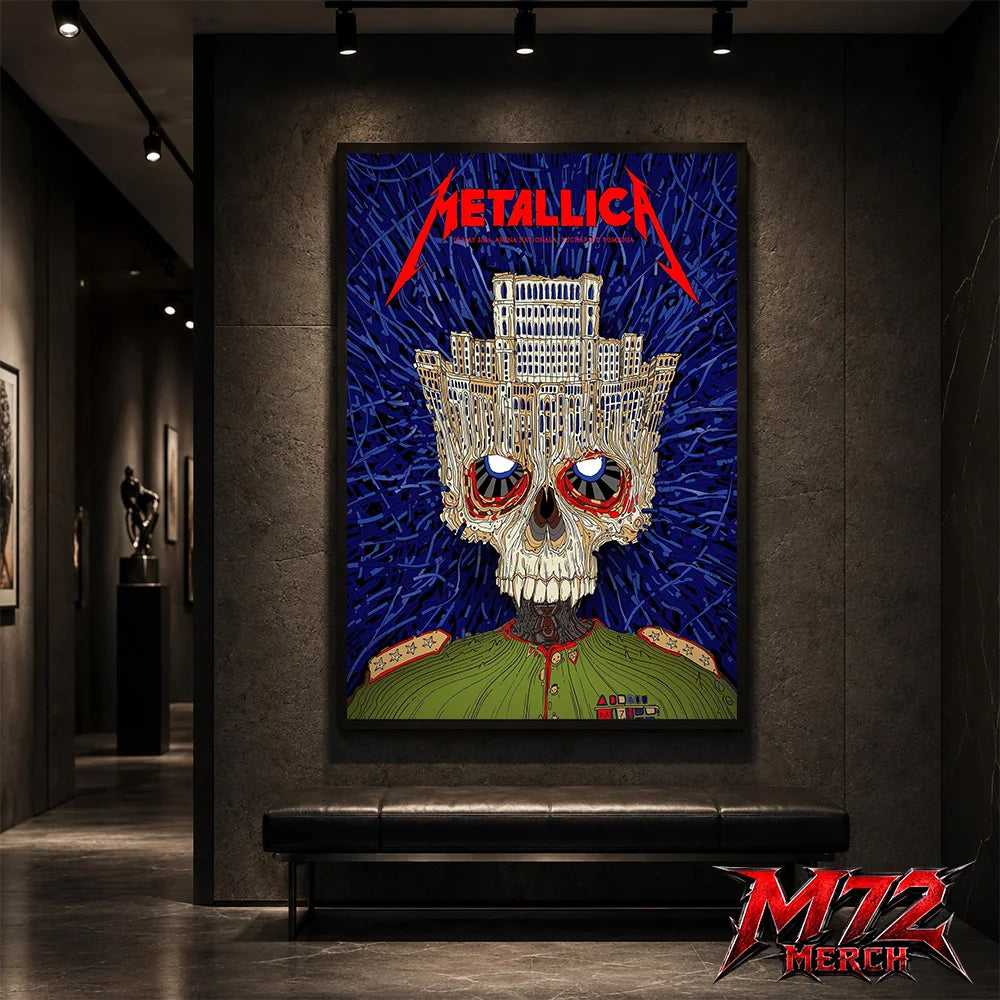 Metallica M72 World Tour May 13 2026 Bucharest Arena Națională Palace Skull poster canvas wall art