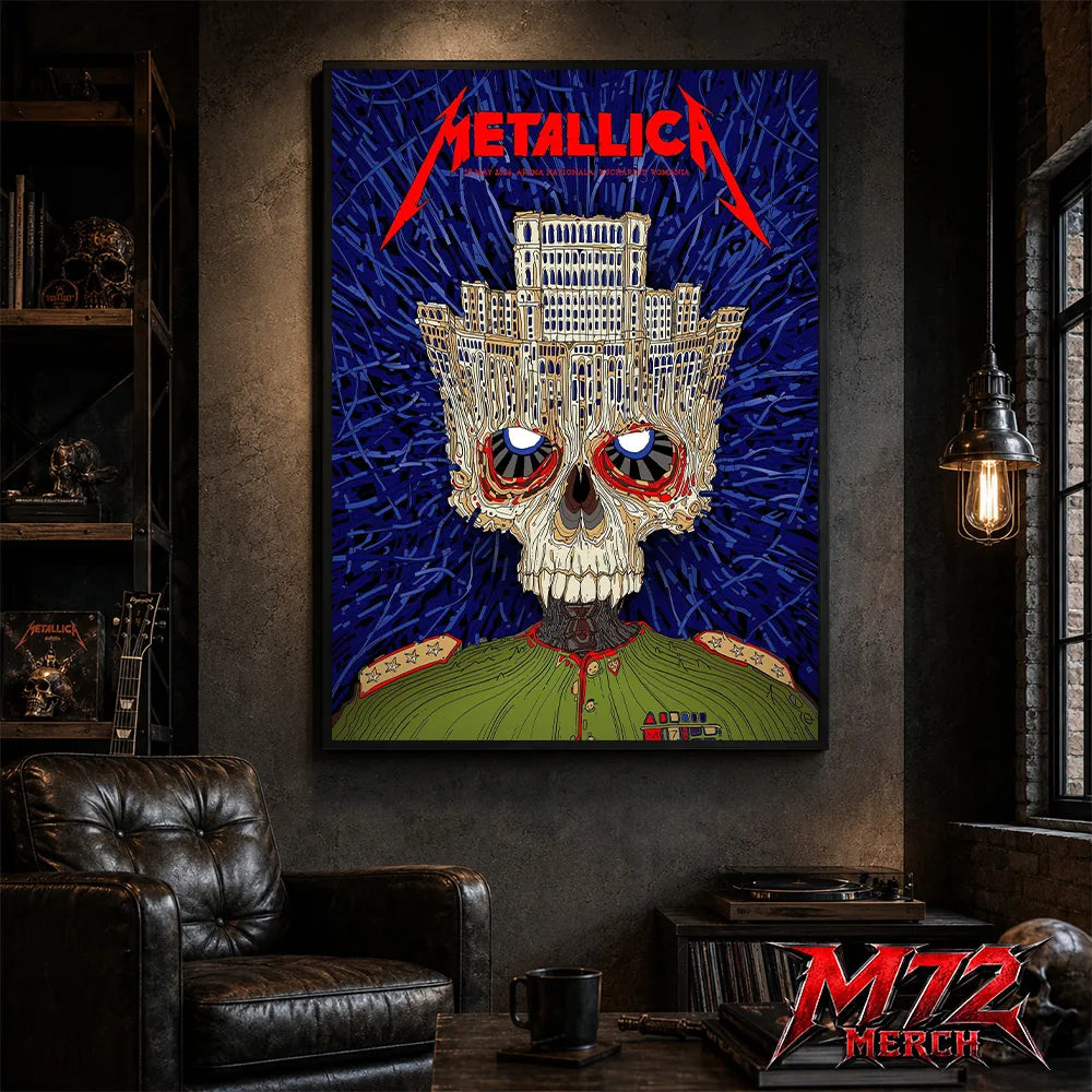 Metallica M72 World Tour May 13 2026 Bucharest Arena Națională Palace Skull poster canvas wall art