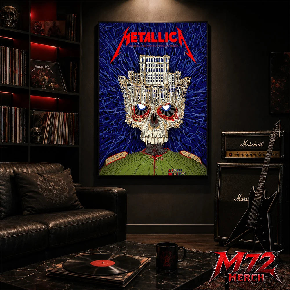 Metallica M72 World Tour May 13 2026 Bucharest Arena Națională Palace Skull poster canvas wall art