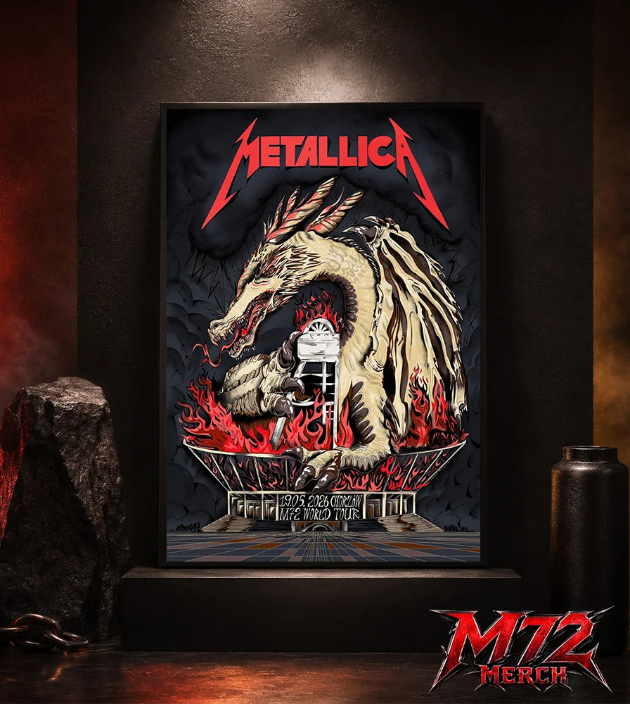 Metallica M72 World Tour May 19 2026 Chorzów Poland Stadion Śląski Dragon Stadium poster canvas wall art