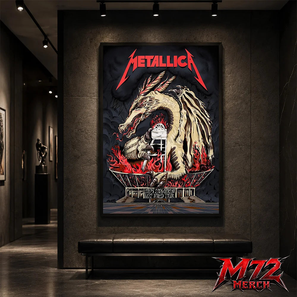 Metallica M72 World Tour May 19 2026 Chorzów Poland Stadion Śląski Dragon Stadium poster canvas wall art