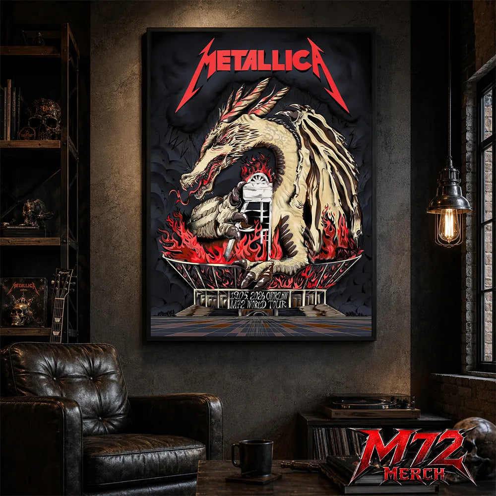 Metallica M72 World Tour May 19 2026 Chorzów Poland Stadion Śląski Dragon Stadium poster canvas wall art