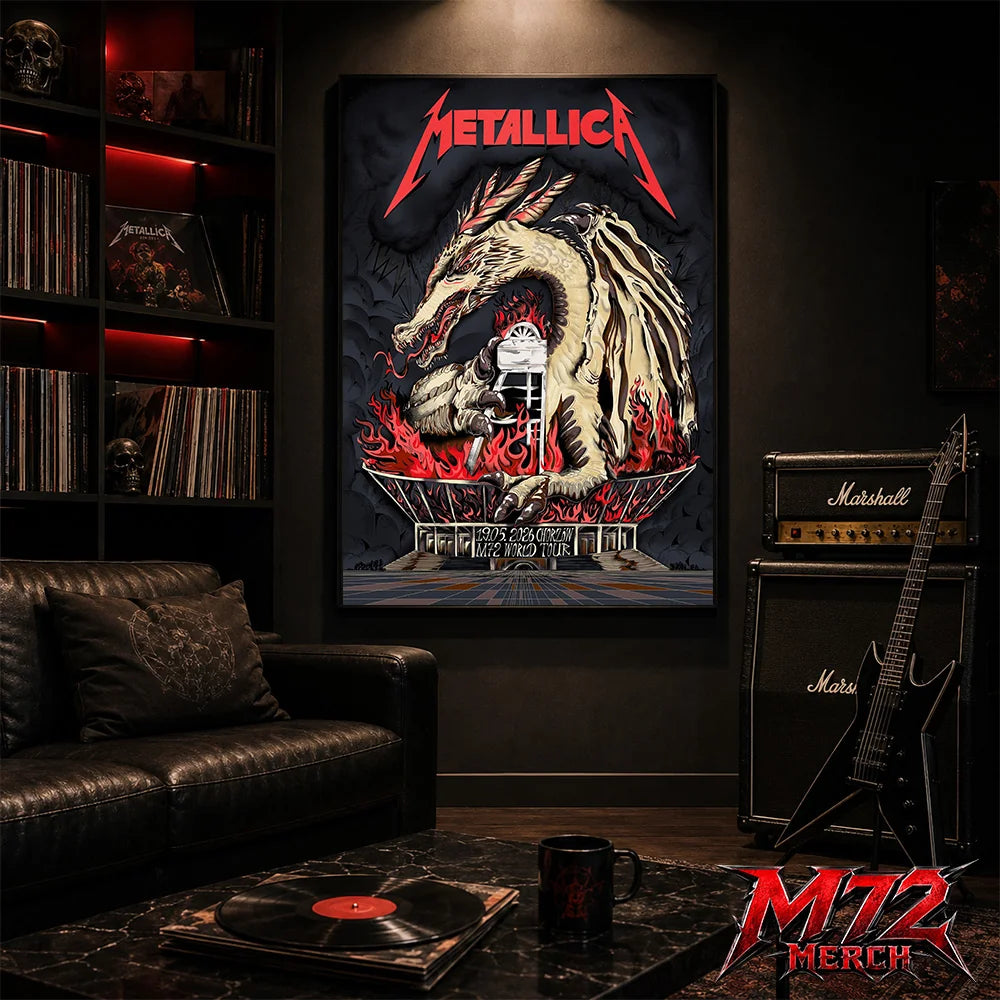 Metallica M72 World Tour May 19 2026 Chorzów Poland Stadion Śląski Dragon Stadium poster canvas wall art