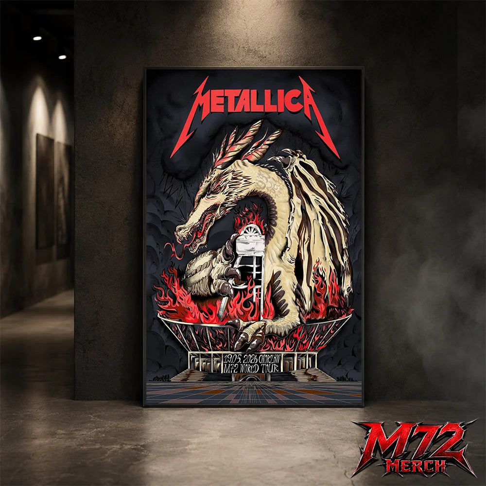 Metallica M72 World Tour May 19 2026 Chorzów Poland Stadion Śląski Dragon Stadium poster canvas wall art