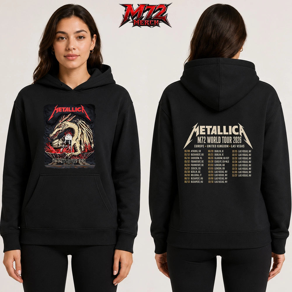 Metallica World Tour M72 May 19 2026 Chorzów Poland Stadion Śląski Dragon Stadium Two Sided Hoodie