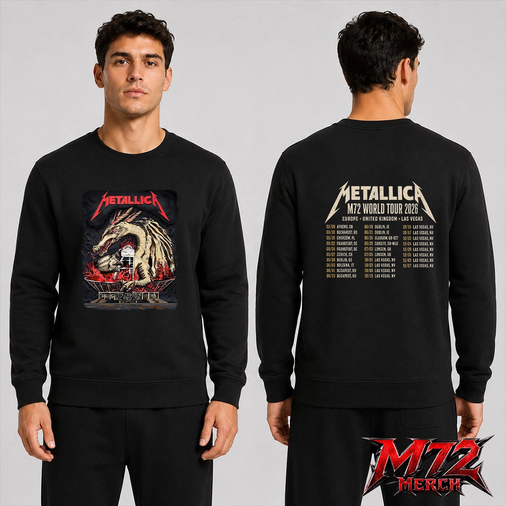 Metallica World Tour M72 May 19 2026 Chorzów Poland Stadion Śląski Dragon Stadium Two Sided Sweatshirt