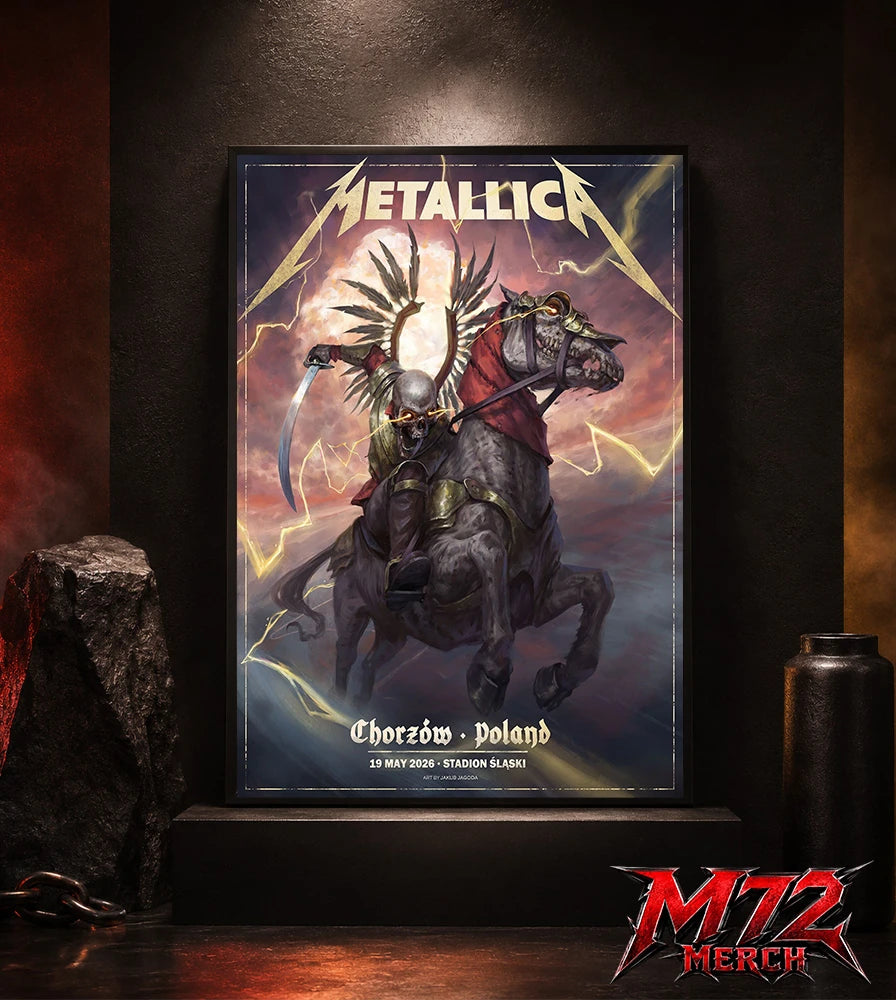 Metallica M72 World Tour May 19 2026 Chorzów Poland Stadion Śląski Horseman Skull poster canvas wall art