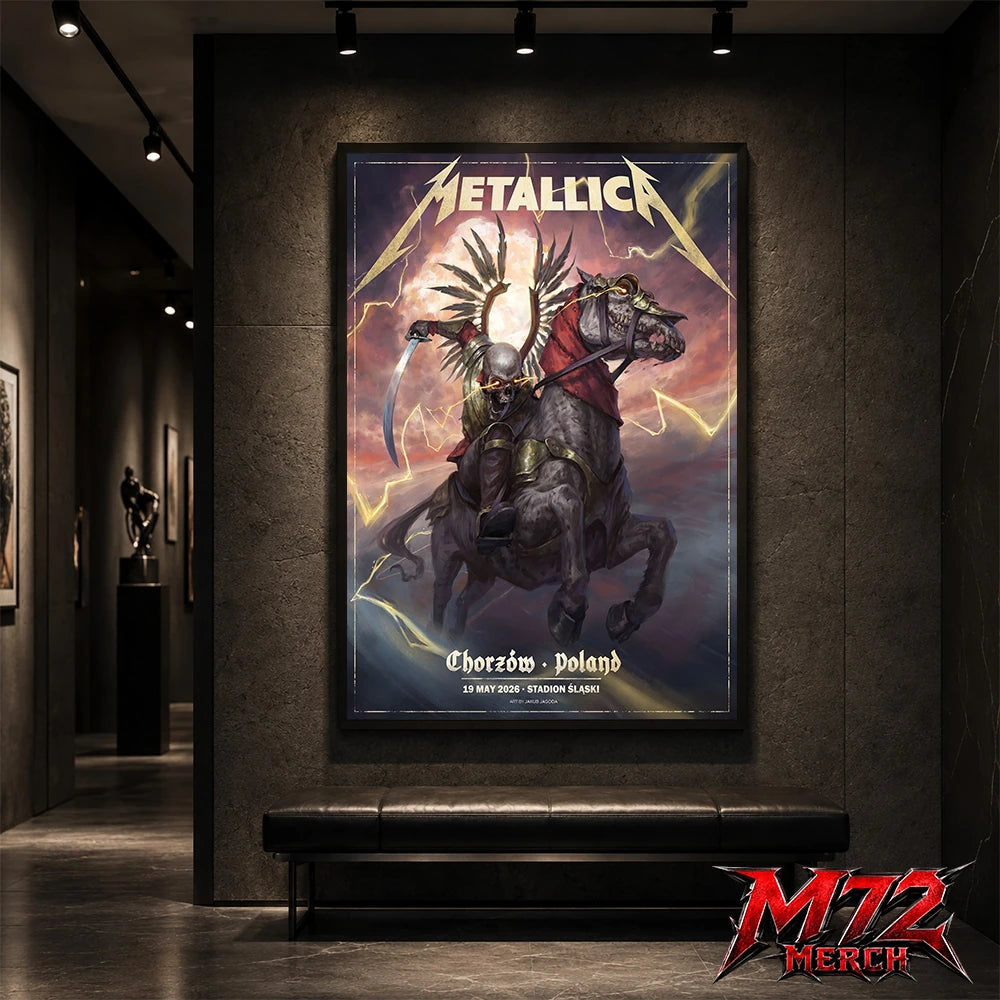 Metallica M72 World Tour May 19 2026 Chorzów Poland Stadion Śląski Horseman Skull poster canvas wall art