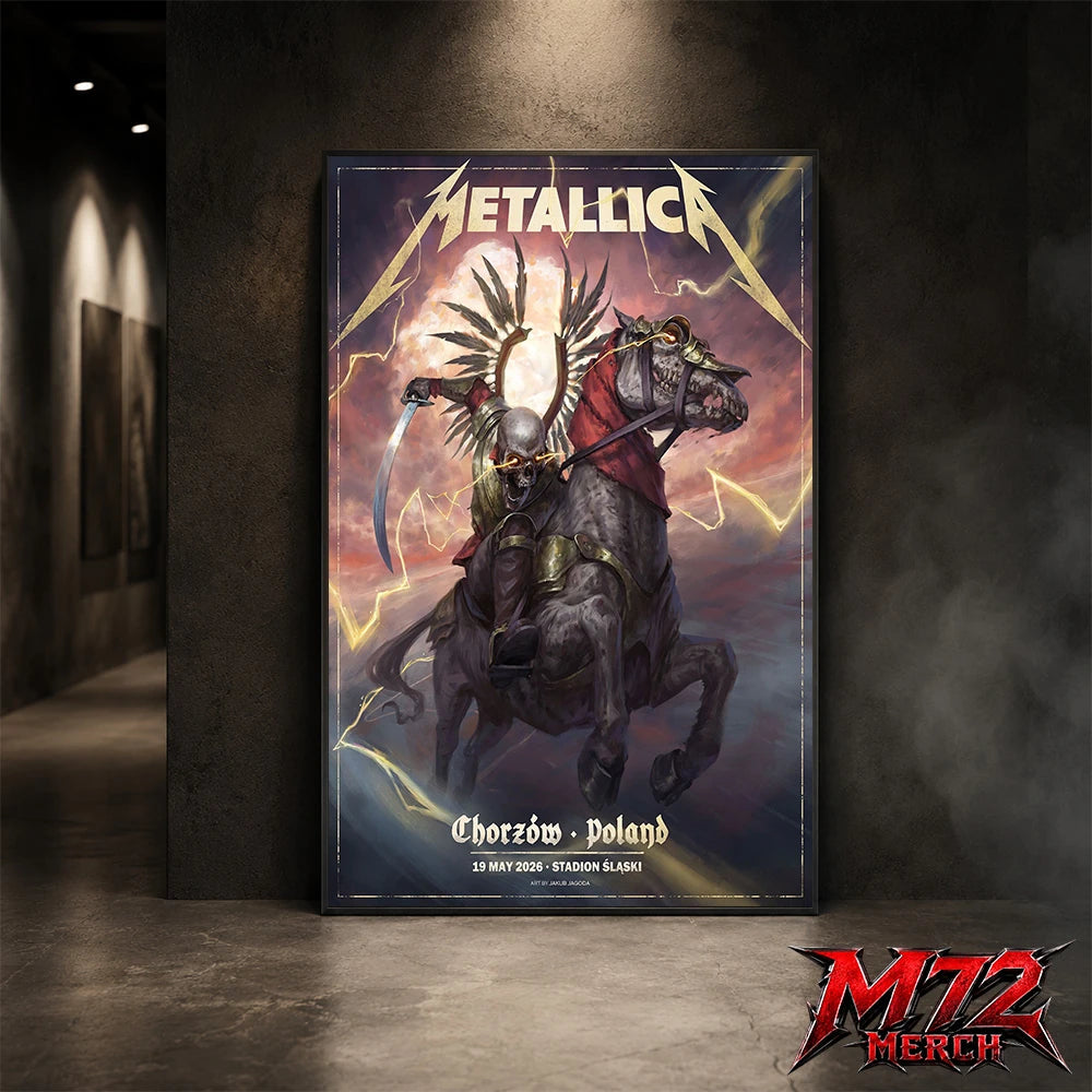 Metallica M72 World Tour May 19 2026 Chorzów Poland Stadion Śląski Horseman Skull poster canvas wall art