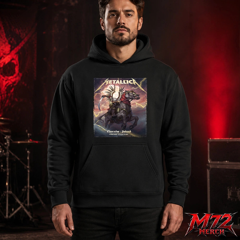 Metallica M72 World Tour May 19 2026 Chorzów Poland Stadion Śląski Horseman Skull Hoodie artwork