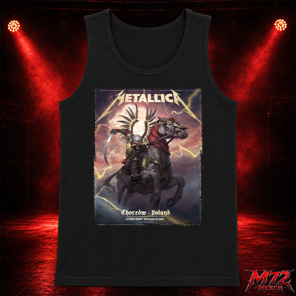 Metallica M72 World Tour May 19 2026 Chorzów Poland Stadion Śląski Horseman Skull Tank top artwork