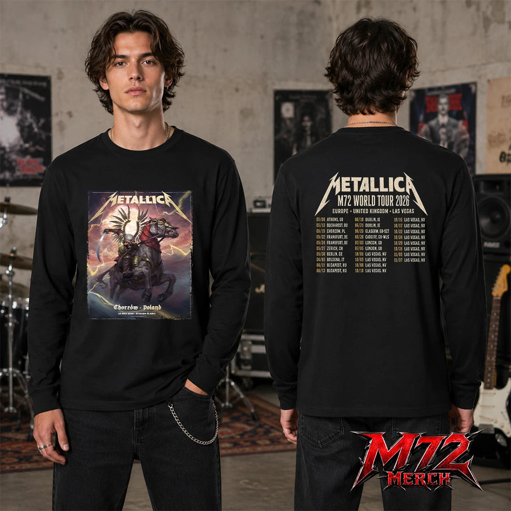 Metallica M72 World Tour May 19 2026 Chorzów Poland Stadion Śląski Horseman Skull two sided Long sleeve artwork