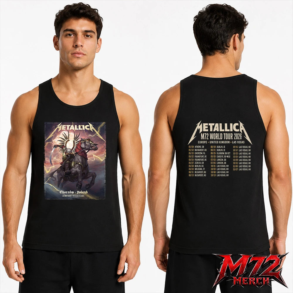 Metallica M72 World Tour May 19 2026 Chorzów Poland Stadion Śląski Horseman Skull two sided Tank top artwork