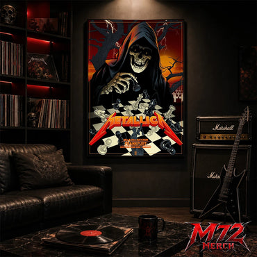 Metallica World Tour M72 May 22 & 24 2026 Frankfurt Germany Deutsche Bank Park Grim Reaper Chess Canvas Poster