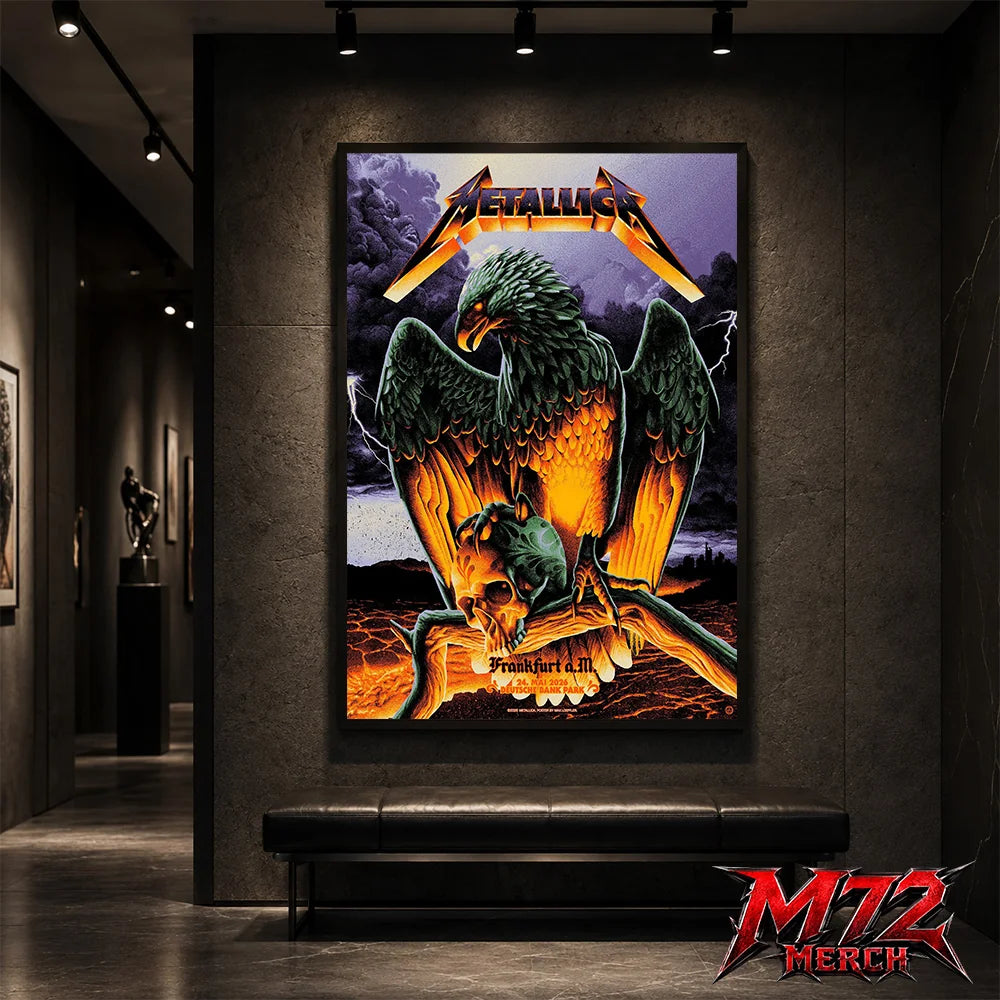Metallica World Tour M72 May 24 2026 Frankfurt Germany Deutsche Bank Park Eagle Skull Storm Canvas Poster