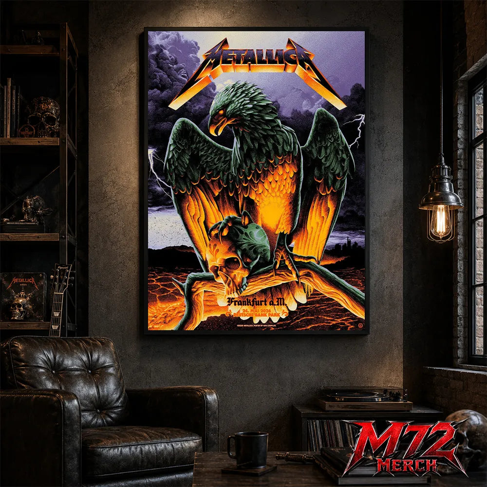 Metallica World Tour M72 May 24 2026 Frankfurt Germany Deutsche Bank Park Eagle Skull Storm Canvas Poster
