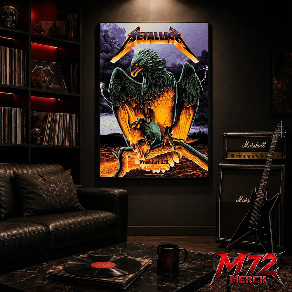 Metallica World Tour M72 May 24 2026 Frankfurt Germany Deutsche Bank Park Eagle Skull Storm Canvas Poster