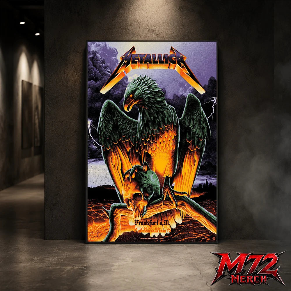 Metallica World Tour M72 May 24 2026 Frankfurt Germany Deutsche Bank Park Eagle Skull Storm Canvas Poster