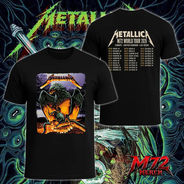 Metallica World Tour M72 May 24 2026 Frankfurt Germany Deutsche Bank Park Eagle Skull Storm Two Sided T-Shirt