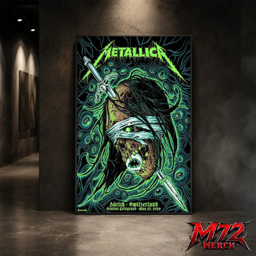 Metallica World Tour M72 May 27 2026 Zürich Switzerland Stadion Letzigrund Mummy Dagger Eye Canvas Poster